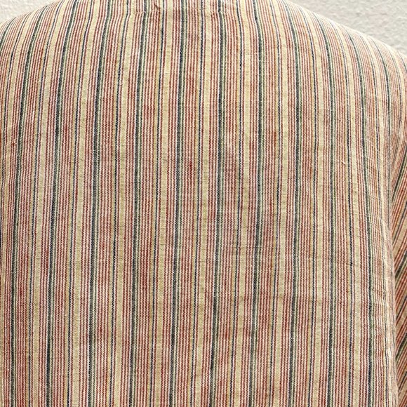 FLAX 100% Linen Boxy Rainbow Stripe Button Down Shirt Top Short Sleeve sz Large - Picture 5 of 6